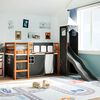 vidaXL Kids' Loft Bed with Tower White&Black 90x190 cm Solid Wood Pine