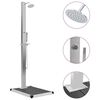 vidaXL Shower Panel With Tray | Silver | 201 stainless steel | Standard