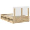 vidaXL Bed Frame Sonoma Oak 135 x 190 cm Solid Pine Wood