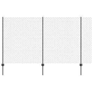 vidaXL Fence with Post Grey