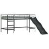 vidaXL Kids'Loft Bed Frame with Slide Plain Black and Anthracite