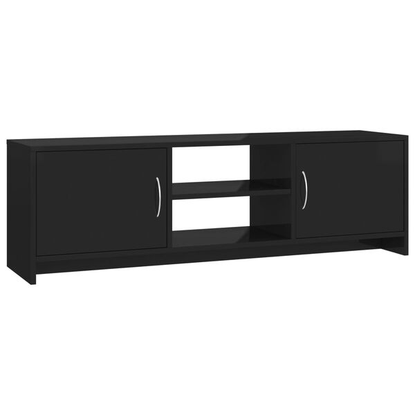 vidaXL TV Cabinet High Gloss Black 120x30x37.5 cm Engineered Wood