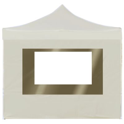 vidaXL Professional Folding Party Tent with Walls Aluminium 3x3 m Cream