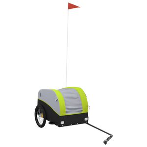 vidaXL Bike Trailer Black and Green 30 kg Iron