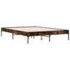 vidaXL Bed Frame without Mattress Smoked Oak 120x190 cm Small Double