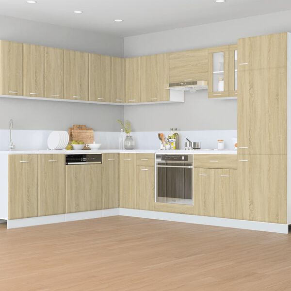 vidaXL Refrigerator Cabinet Lyon Sonoma Oak 60x57x207 cm Engineered Wood