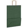 vidaXL Paper Bags 250 pcs with Handles Green 32x17x44 cm