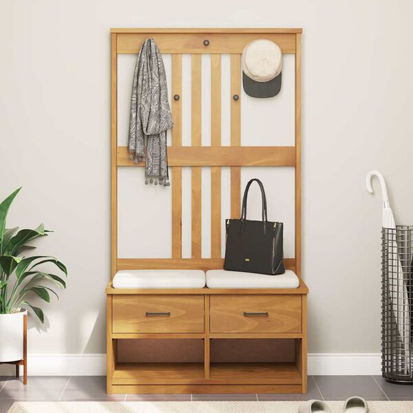 vidaXL Hall Tree SANDNES 87x40x159.5cm Solid Wood Pine