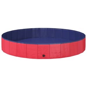 vidaXL Dog Pool Folding Red &Oslash;200 x 30 cm Thick PVC