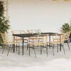 vidaXL 7 Piece Garden Dining Set Brown Poly Rattan Glass