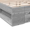 vidaXL Bed Frame with Drawers without Mattress Grey Sonoma 200x200 cm