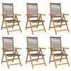 vidaXL Reclining Folding Chairs 6 pcs Grey Solid Wood Acacia