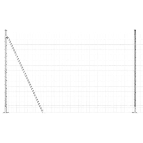 vidaXL Fence with Post Silver 1.5 x 10 m Steel