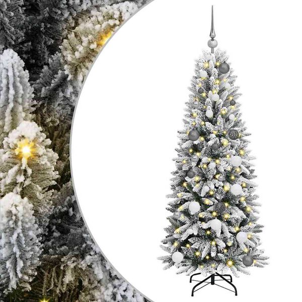 vidaXL Artificial Christmas Tree with 150 LEDs with Stand White 150 cm