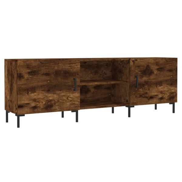 vidaXL TV Cabinet Smoked Oak 150x30x50 cm Engineered Wood