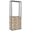 vidaXL Firewood Rack Black 80x25x200 cm Steel