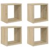 vidaXL Wall Cube Shelves 4 pcs Sonoma Oak 22x15x22 cm