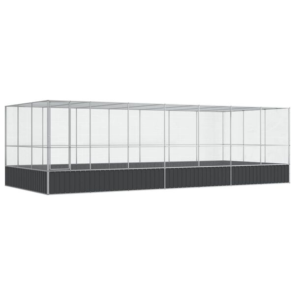 vidaXL Aviary with Extension Silver 725x307x212 cm Steel