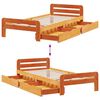 vidaXL Bed frame without Mattress Wax Brown 75x190 cm Small Single Solid Wood Pine