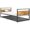 vidaXL Pull-out Bed Frame without Mattress Black Metal 90x200 cm