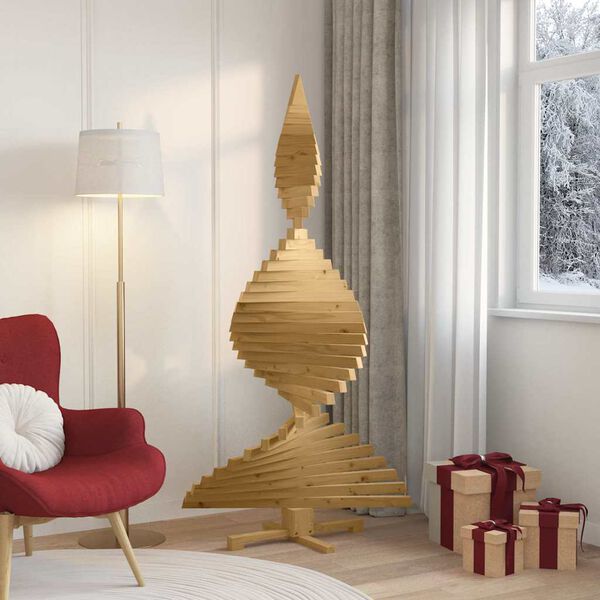 vidaXL Christmas Trees with Stand Brown 180 cm Solid pine wood