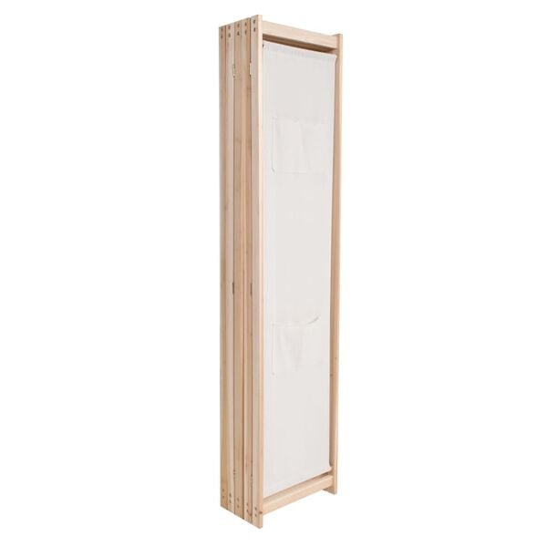 vidaXL 5-Panel Room Divider Cream 200x170x4 cm Fabric