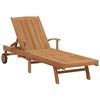 vidaXL Sun lounger Folding Brown 195 x 59 x 78.5 cm Solid Teak Wood