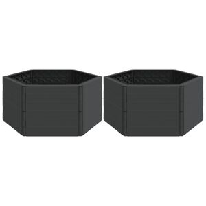 vidaXL Garden Planters 2 pcs Anthracite PP