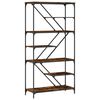 vidaXL Bookshelf Smoked Oak 91x36x176 cm Engineered Wood and Steel
