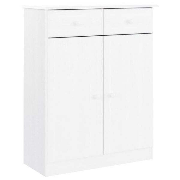 vidaXL Shoe Cabinet ALTA White 77x35x96 cm Solid Wood Pine