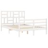 vidaXL Bed Frame without Mattress White Small Double Solid Wood