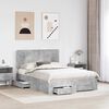 vidaXL Bed Frame Concrete Grey 140 x 190 cm Engineered Wood