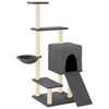 vidaXL Cat Tree with Sisal Scratching Posts Dark Grey 130.5 cm