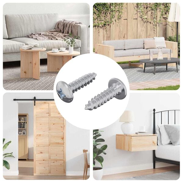 vidaXL Screw 2 pcs Silver M4 x 16 mm Steel