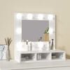 vidaXL Mirror Cabinet with LED High Gloss White 60x31.5x62 cm