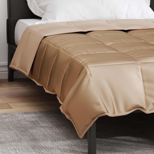 vidaXL Summer Duvet Gold 135 x 220 cm Satin and Microfiber
