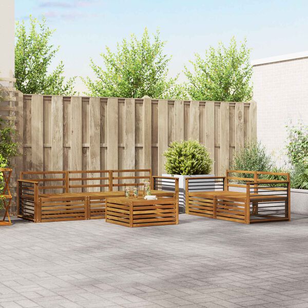 vidaXL Outdoor Sofa Set 6 pcs Natural