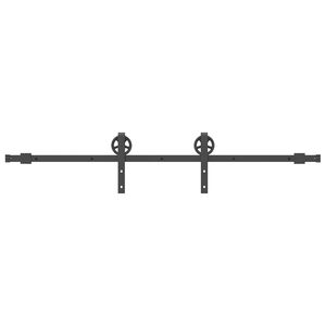 vidaXL Sliding Door Hardware Kit 183 cm Steel Black