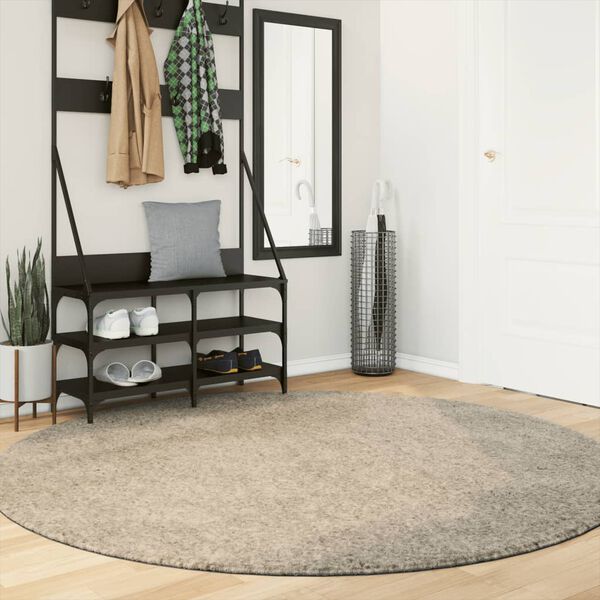 vidaXL Rug ISTAN High Pile Shiny Look Beige &Oslash; 200 cm