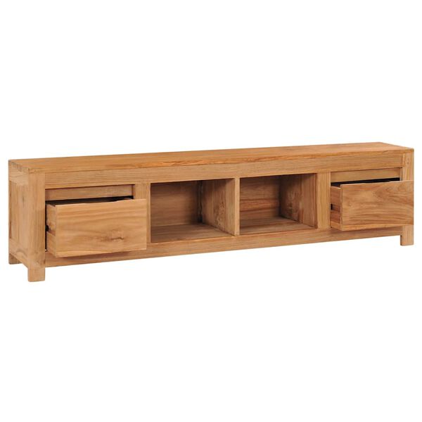 vidaXL TV Cabinet 115x30x35 cm Solid Teak Wood