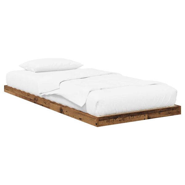 vidaXL Floor Bed Frame Old Wood 100 x 200 cm Engineered Wood