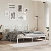 vidaXL Metal Bed Frame without Mattress with Headboard White 183x213cm