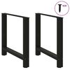vidaXL Dining Table Legs Black 2 pcs 80x(72-73) cm Steel