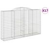 vidaXL Arched Gabion Baskets 17 pcs 300x50x180/200 cm Galvanised Iron