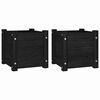 vidaXL Garden Planters 2 pcs Black 31x31x31 cm Solid Wood Pine