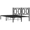vidaXL Metal Bed Frame without Mattress with Headboard Black 120x190cm