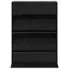 vidaXL Magazine Rack Black Oak 70 x 41 x 96 cm Engineered Wood
