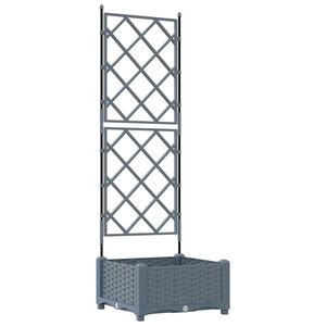 vidaXL Garden Planter LiGht Grey 40 x 40 x 125.5 cm PP