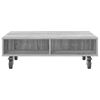 vidaXL Side Table with Wheels Grey Sonoma 90 x 50 x 30 cm