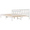 vidaXL Bed Frame with Headboard White 140 x 200 cm Solid Pine Wood
